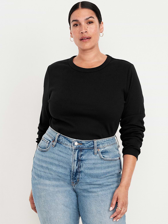 Snug Long-Sleeve Crew-Neck T-Shirt