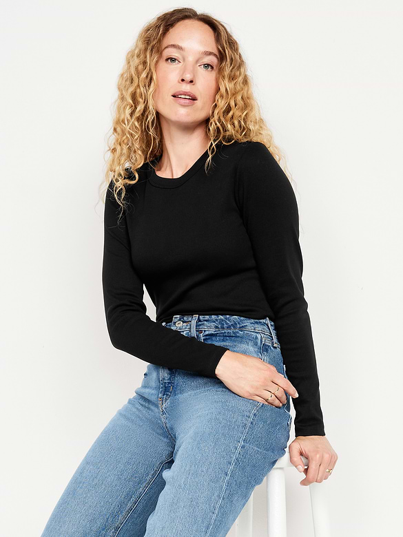 Snug Long-Sleeve Crew-Neck T-Shirt