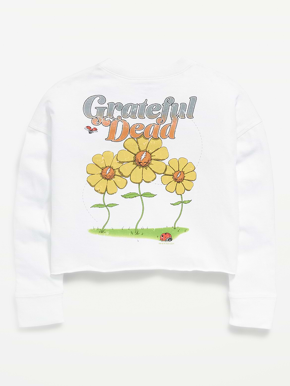 Grateful Dead™ Long-Sleeve Cropped T-Shirt for Girls