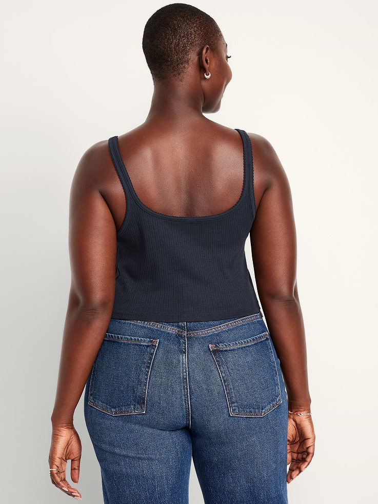 L'image numéro 5 présente Camisole courte en tricot pointelle