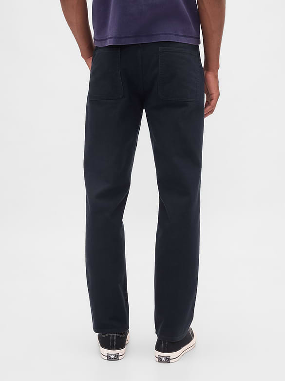 Relaxed Straight Utility Khakis