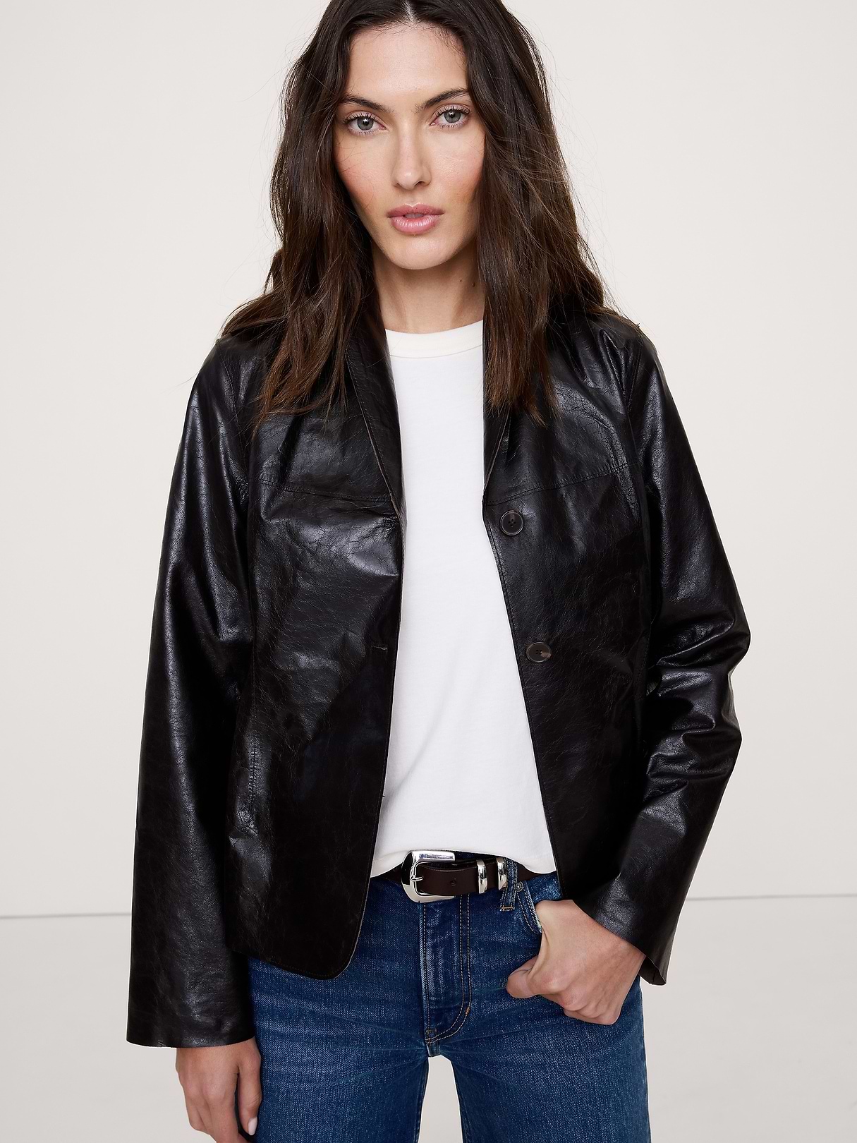 ジャケット・アウター 90s banana republic leather jacket y2k 90S Leather Blazer | Banana Republic