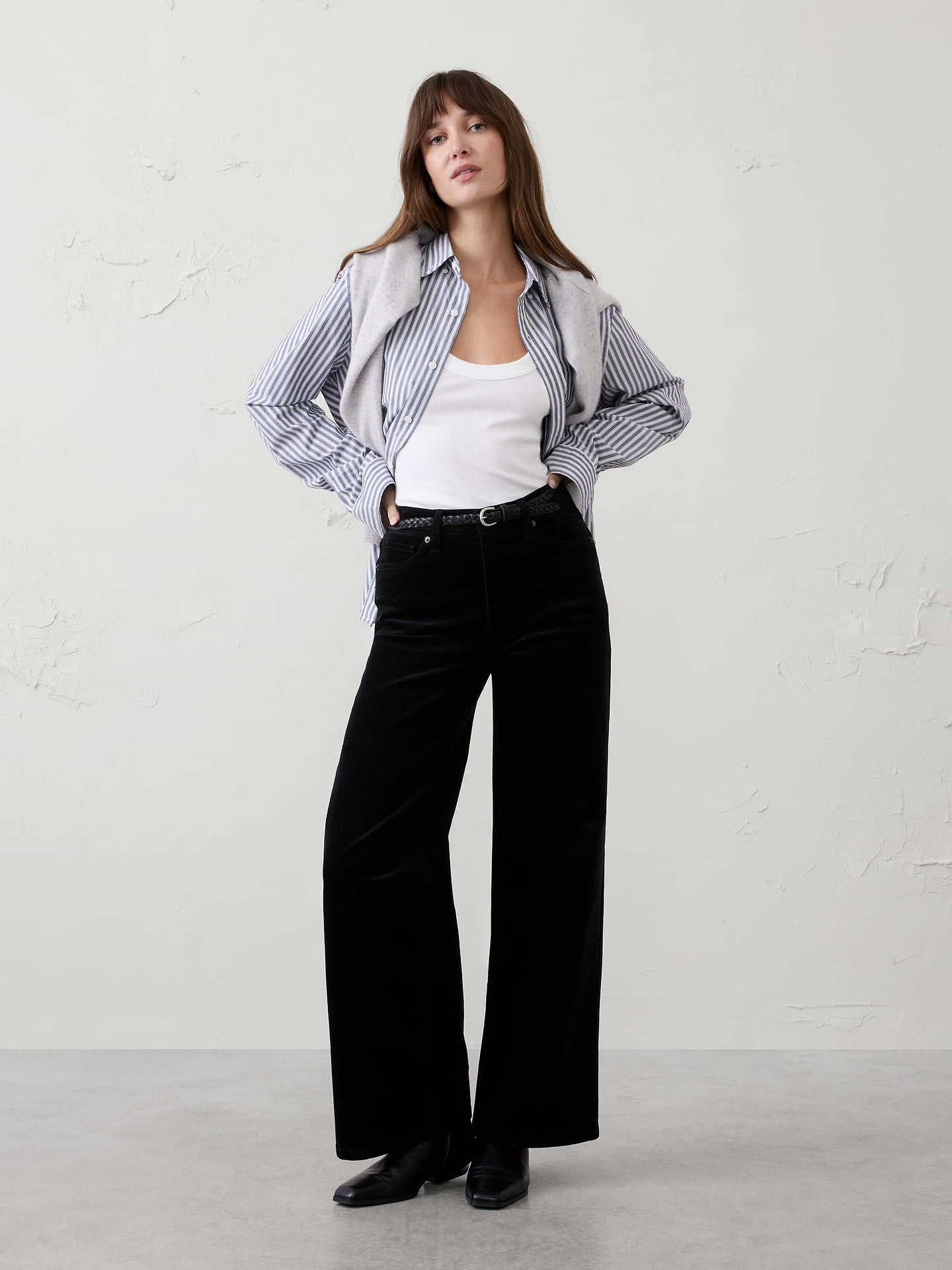 Image number 1 showing, Wide-Leg High-Rise Corduroy Pant