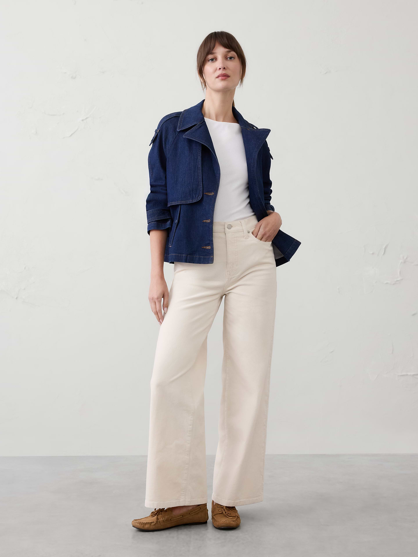 Image number 1 showing, Wide-Leg High-Rise Corduroy Pant
