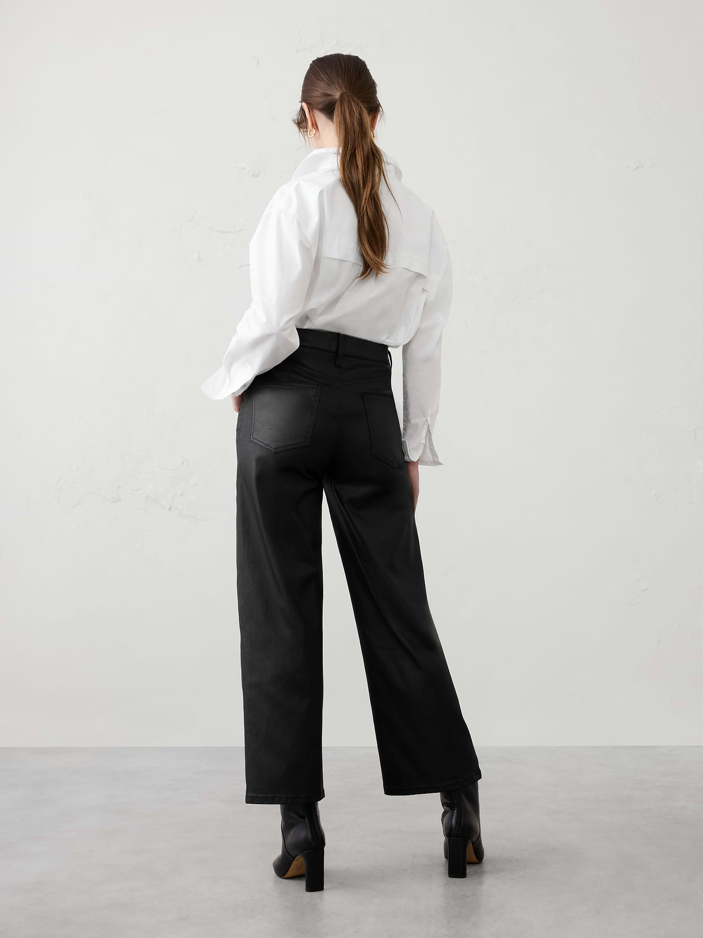 Image 2 of 4, Straight High-Rise Coated Jean