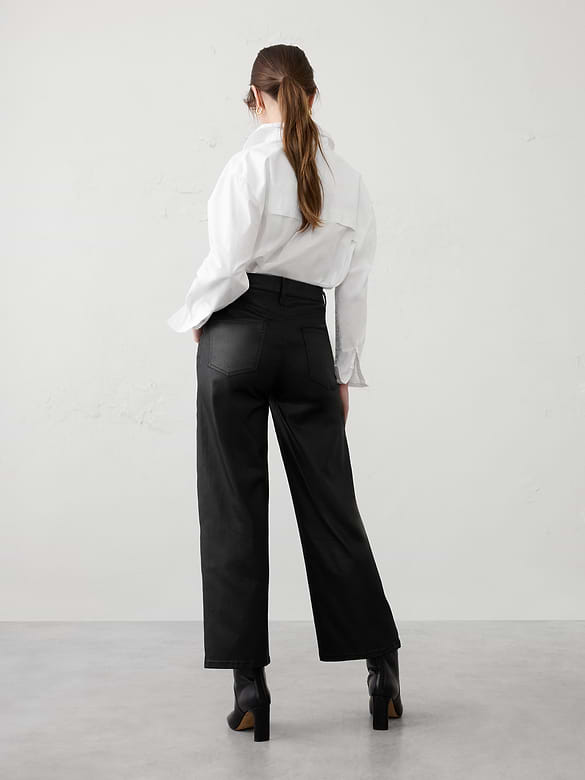 Straight High-Rise Coated Jean