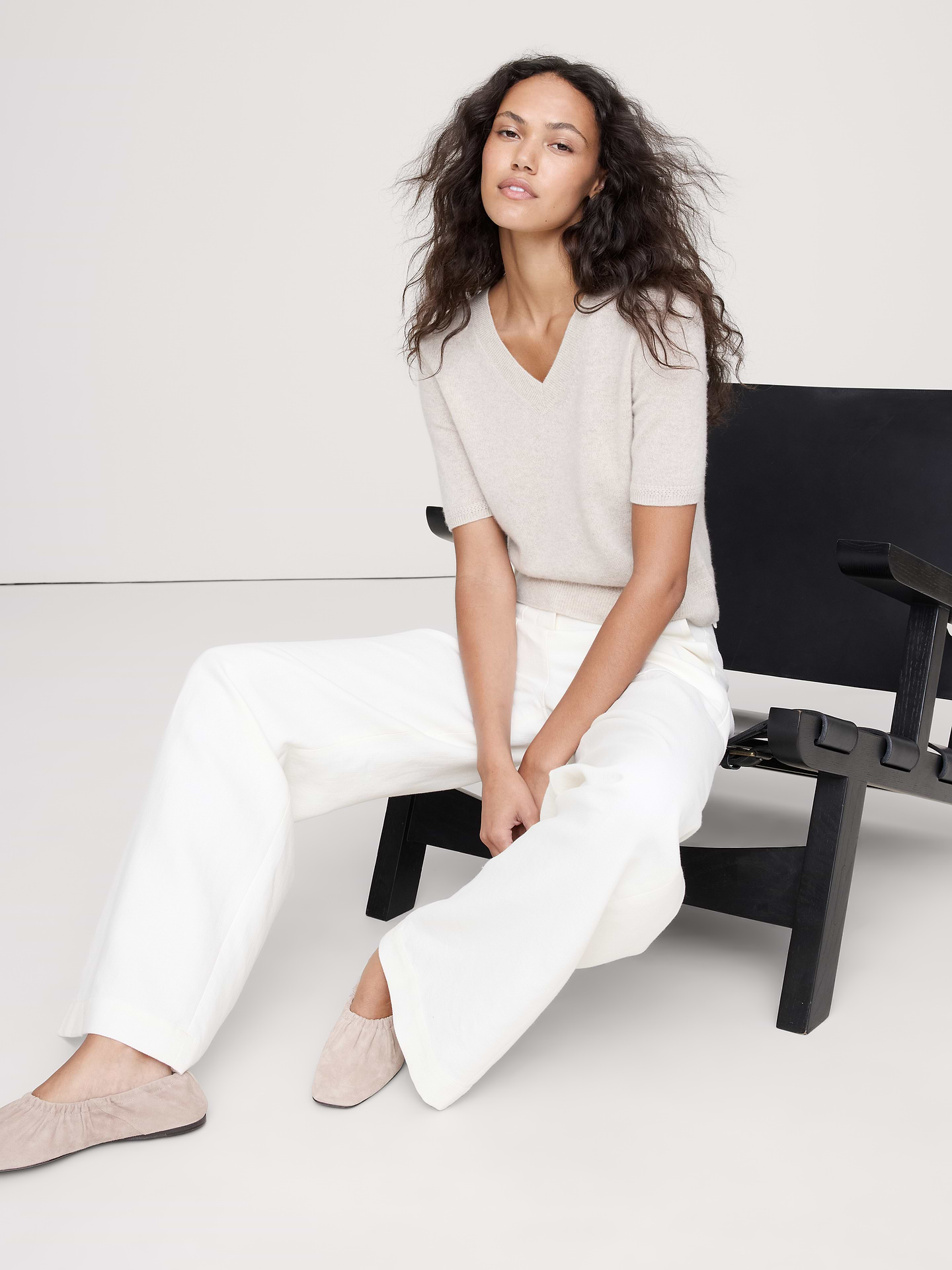 Image 8 of 8, Ruched Leather Ballet Flat