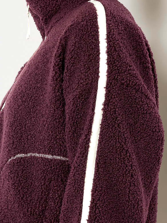 Loose Sherpa Quarter-Zip Pullover