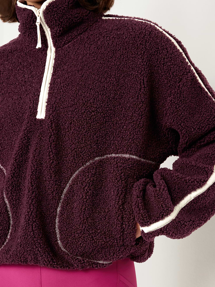 Image number 6 showing, Loose Sherpa Quarter-Zip Pullover