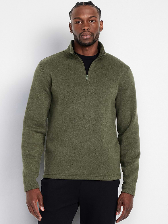Sweater-Knit Fleece Quarter-Zip Pullover