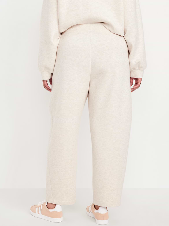 Pantalon en molleton raffiné coupe baril à taille haute
