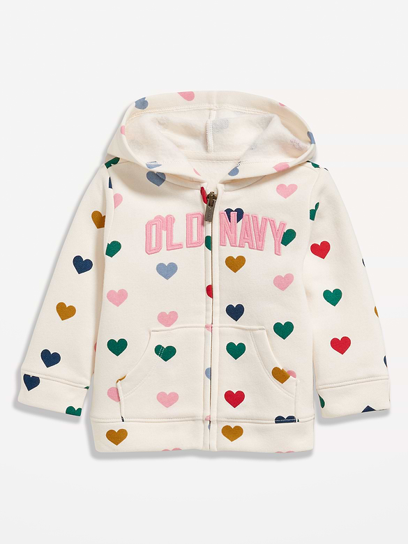 Printed Logo-Graphic Zip Hoodie for Baby