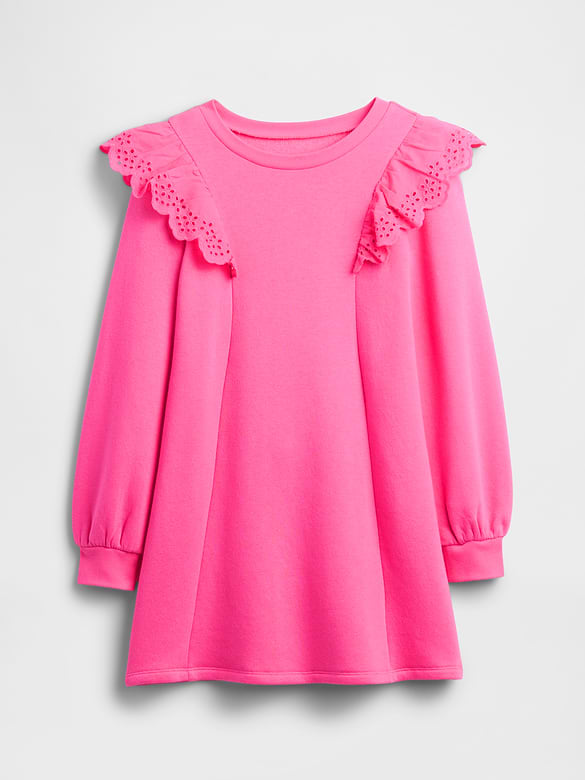 Kids Relaxed Eyelet Sweatshirt Dress