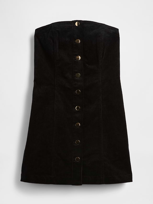 Corduroy Strapless Mini Dress