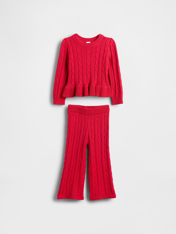 Image number 2 showing, Baby & Toddler Cable-Knit Sweater Set