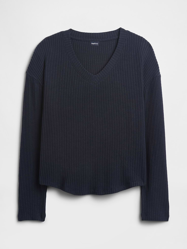 Image number 4 showing, Relaxed Ribbed PJ Top
