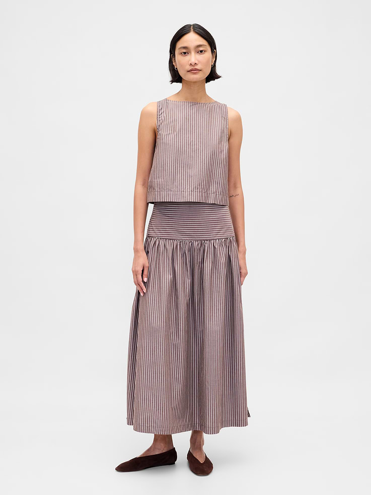 Image number 5 showing, Poplin Boatneck Shell Tank Top