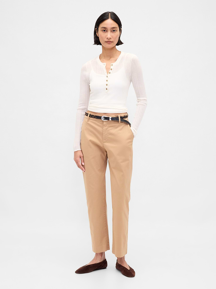 Image number 1 showing, Mid Rise Khakis