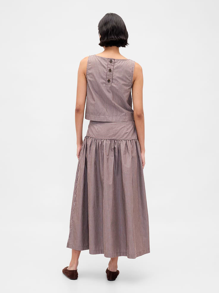 Image number 2 showing, Poplin Drop-Waist Maxi Skirt