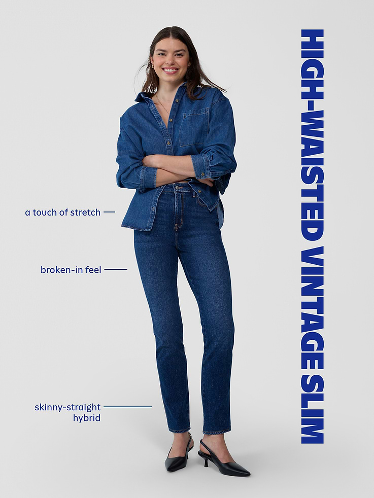 Image number 6 showing, High-Waisted Vintage Slim Jeans