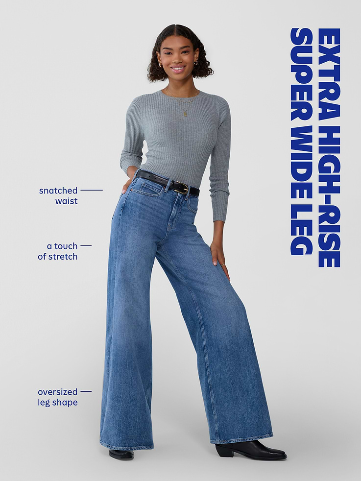 Image number 6 showing, Extra High-Waisted Super Wide-Leg Jeans