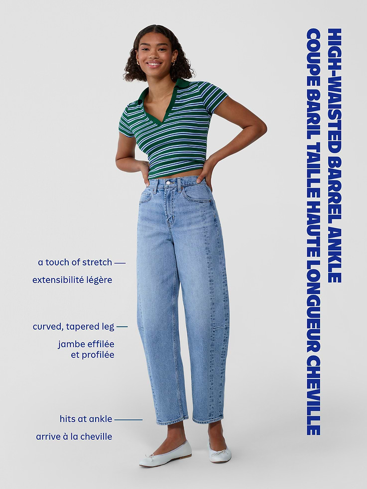 Image number 6 showing, High-Waisted Barrel Ankle Jeans