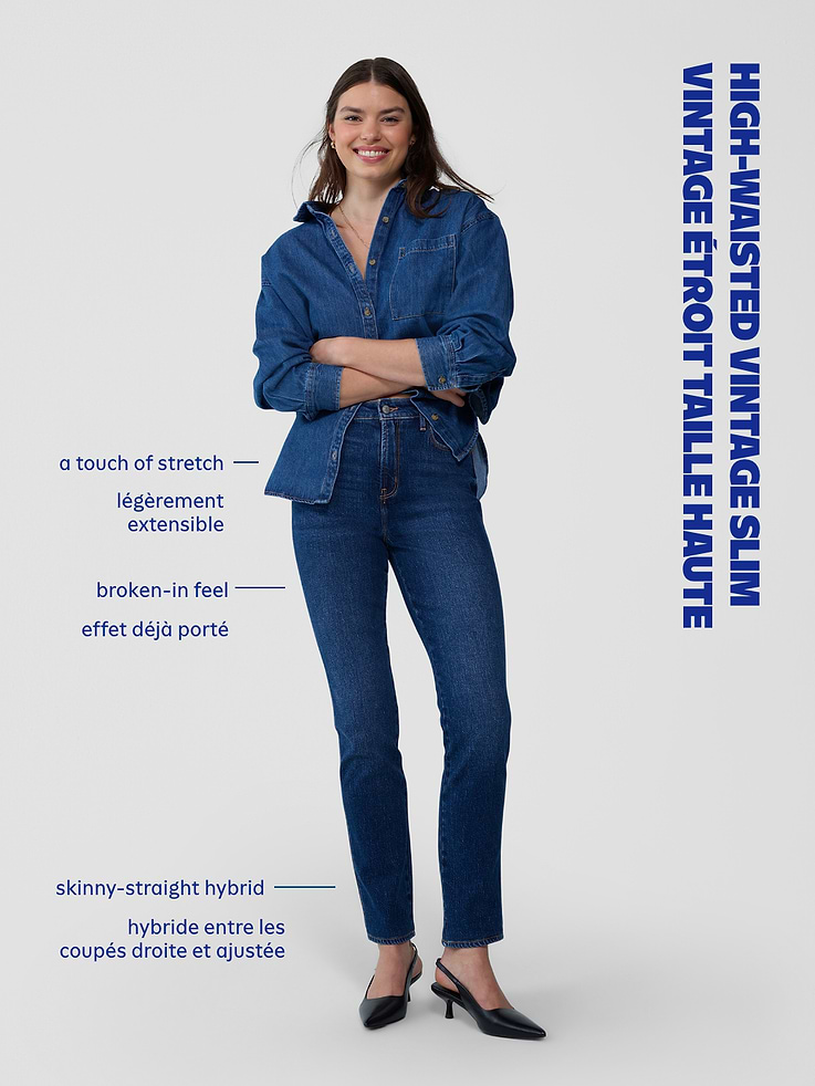 Image number 6 showing, High-Waisted Vintage Slim Jeans
