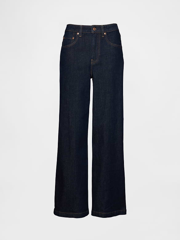 Curvy High Rise Stride Wide-Leg Jeans