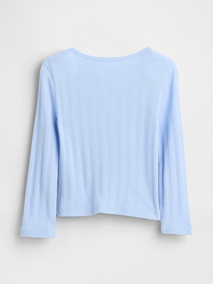 Image 2 of 3, Baby & Toddler Pointelle Bow Top
