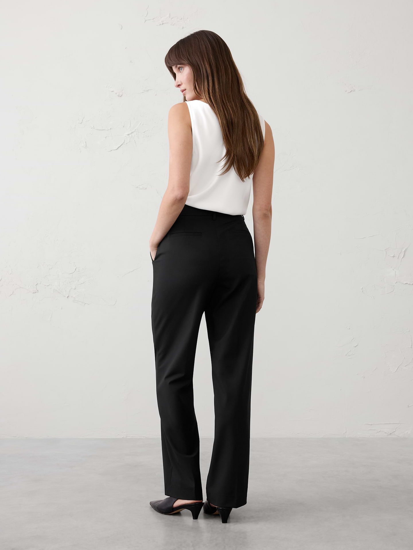Image number 2 showing, Straight High-Rise Sculpted Trouser