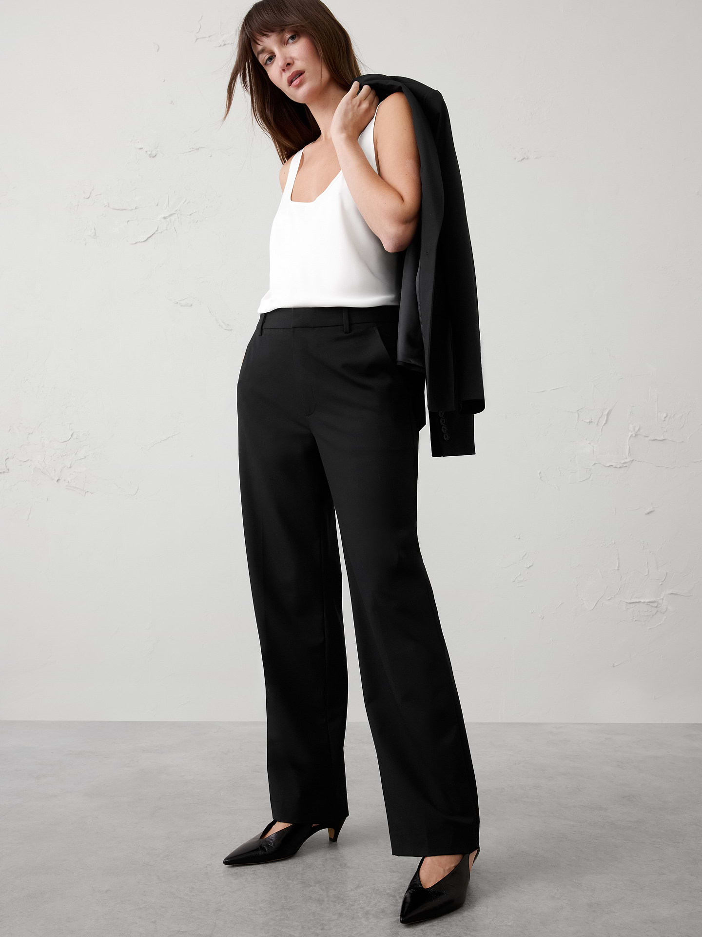 Image number 3 showing, Straight High-Rise Sculpted Trouser