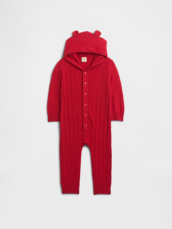 Baby CashSoft Cable-Knit One-Piece