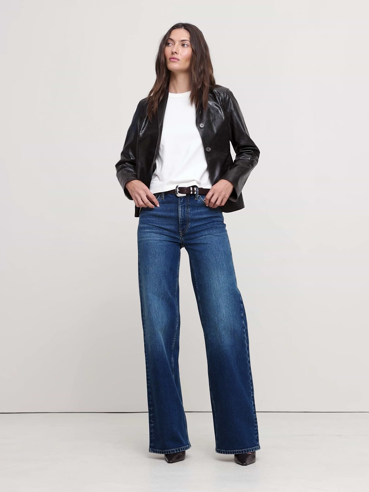 90S Leather Blazer | Banana Republic