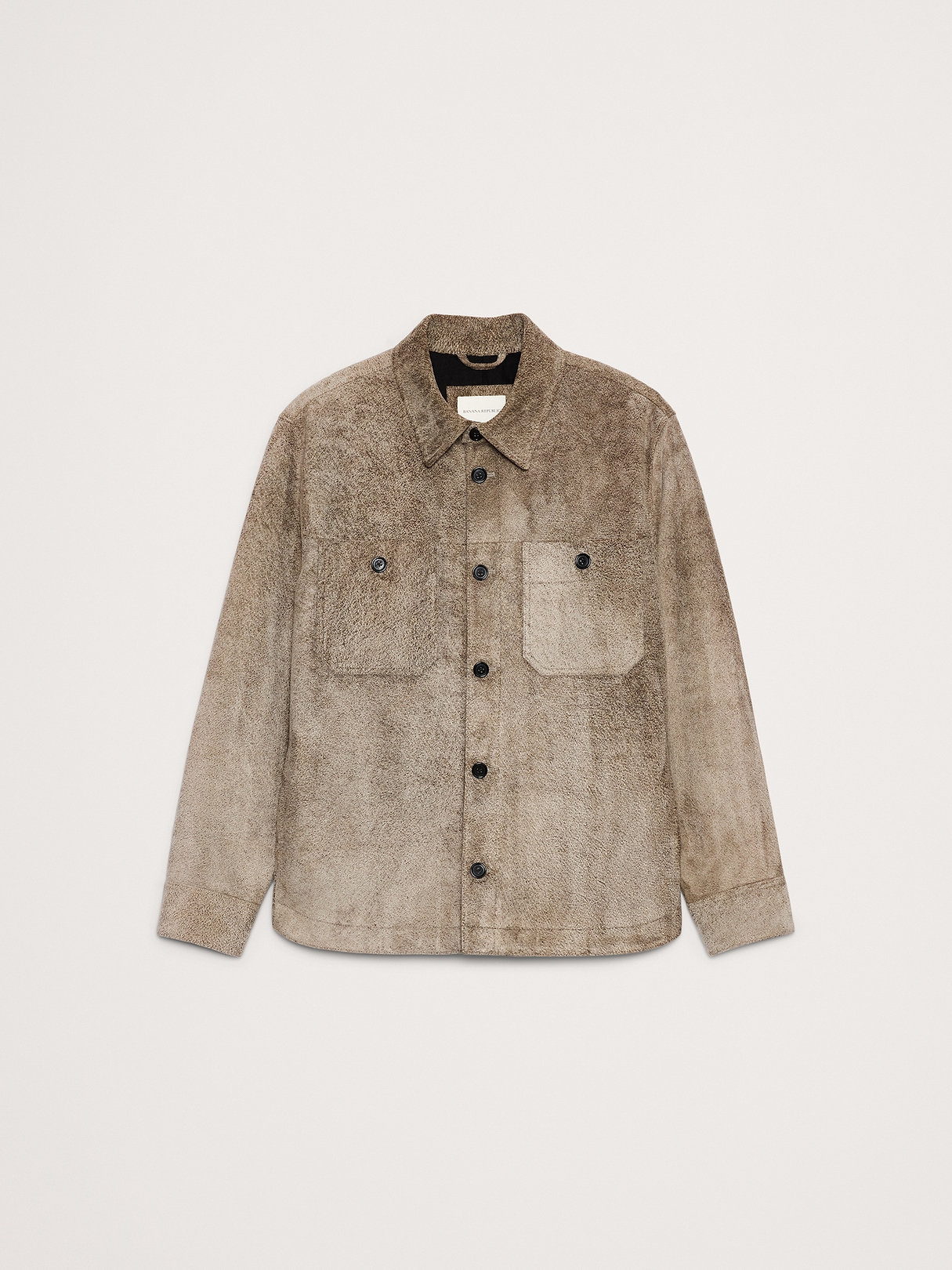 Relaxed Textured Suede Shirt Jacket | Banana Republic