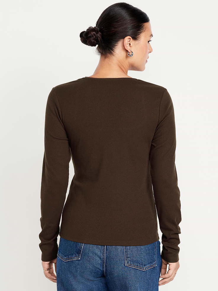 Image number 6 showing, Long-Sleeve Square-Neck Top