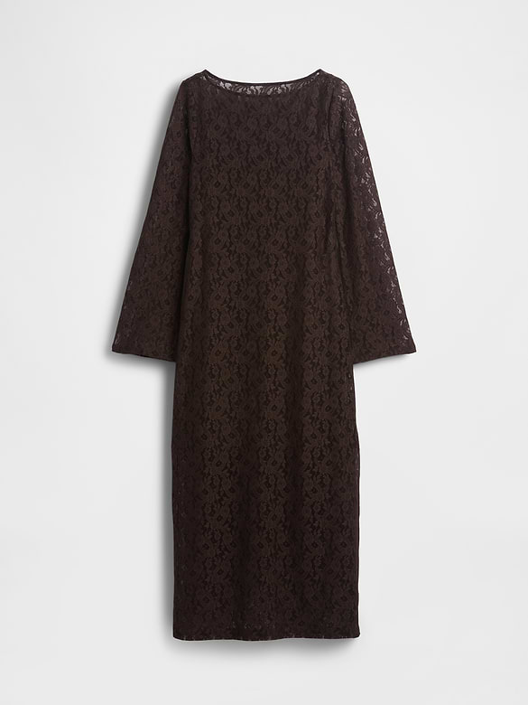 Lace Bell-Sleeve Maxi Dress