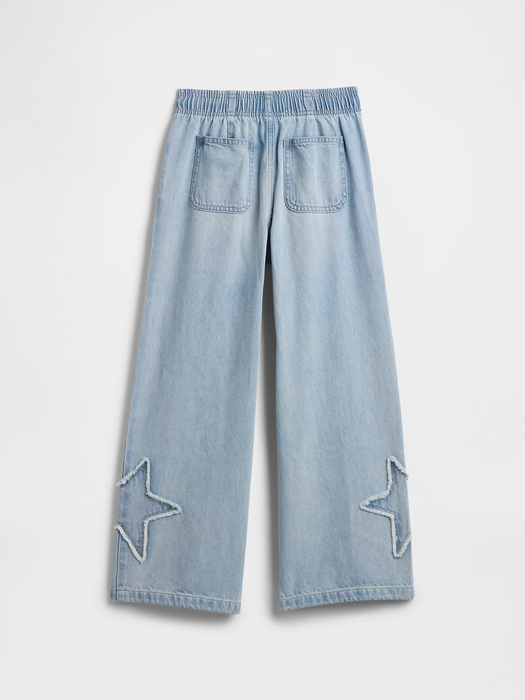 Image 2 of 3, Kids High Rise Pull-On Wide-Leg Jeans