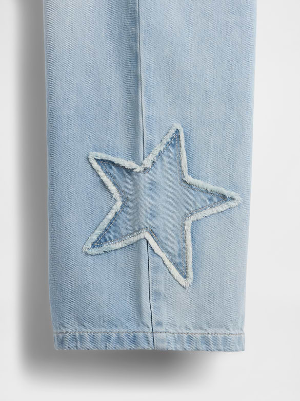 Kids High Rise Pull-On Wide-Leg Jeans