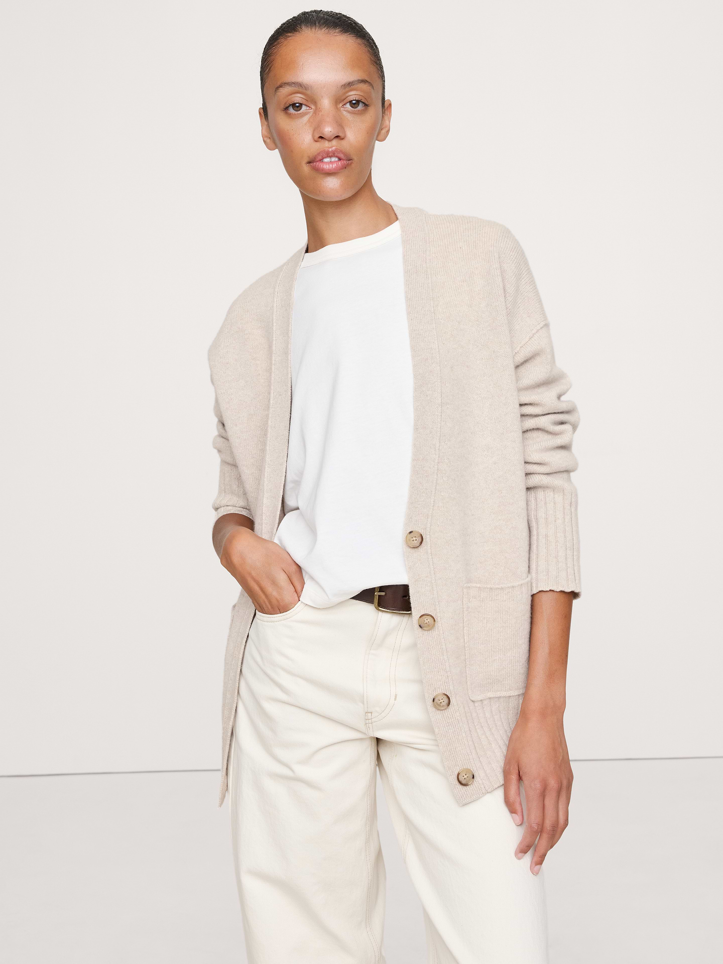 Image number 1 showing, Boyfriend Cashmere Cardigan