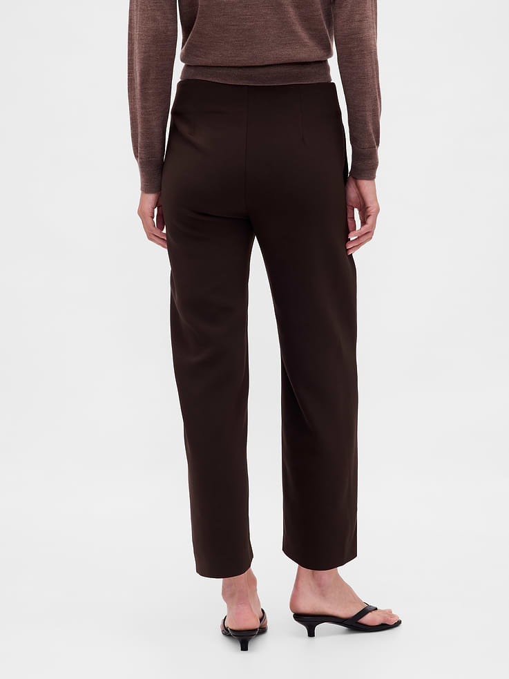Image number 4 showing, High Rise Twill Straight Ankle Pants