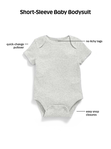 Image number 2 showing, Unisex Short-Sleeve Bodysuit for Baby