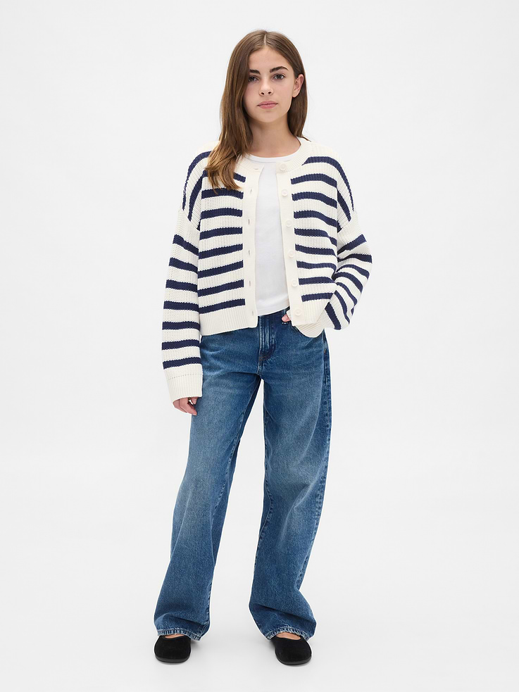 Image number 4 showing, Kids 100% Cotton Oversized Cardigan