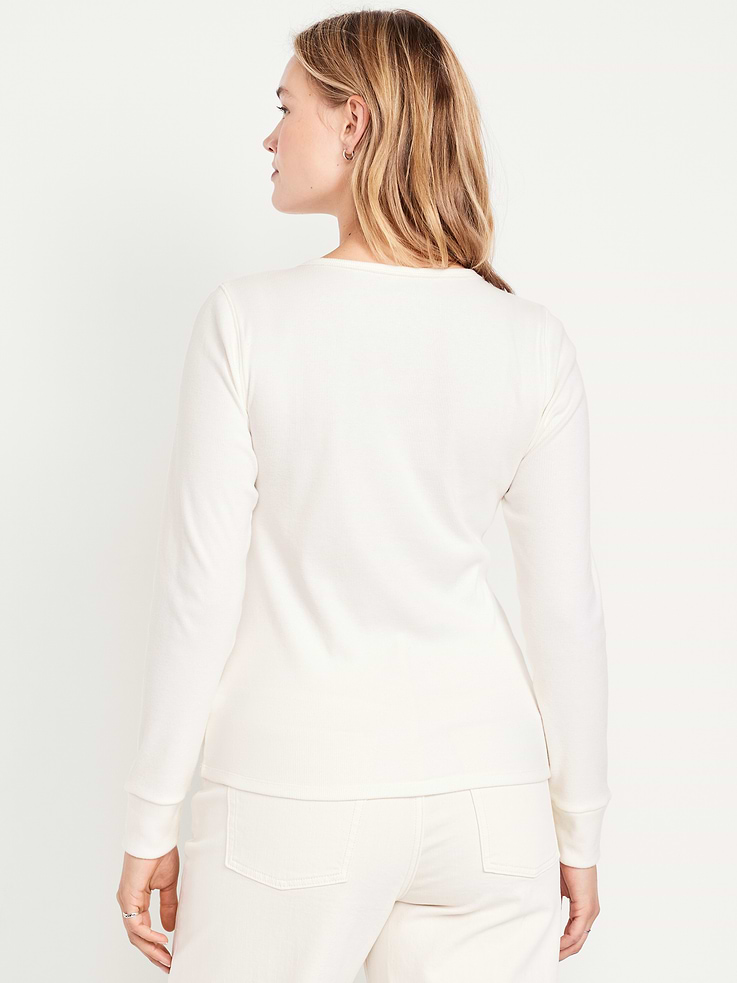 Image 5 of 8, Cozy Snug Crew-Neck Henley