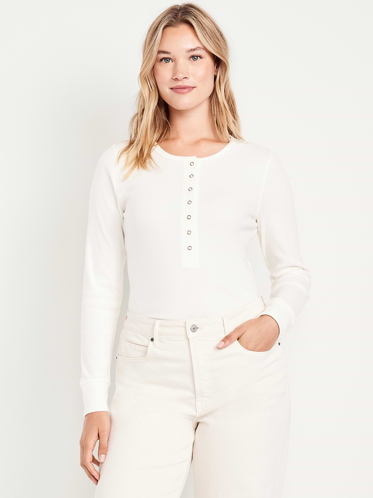 Image 4 of 8, Cozy Snug Crew-Neck Henley