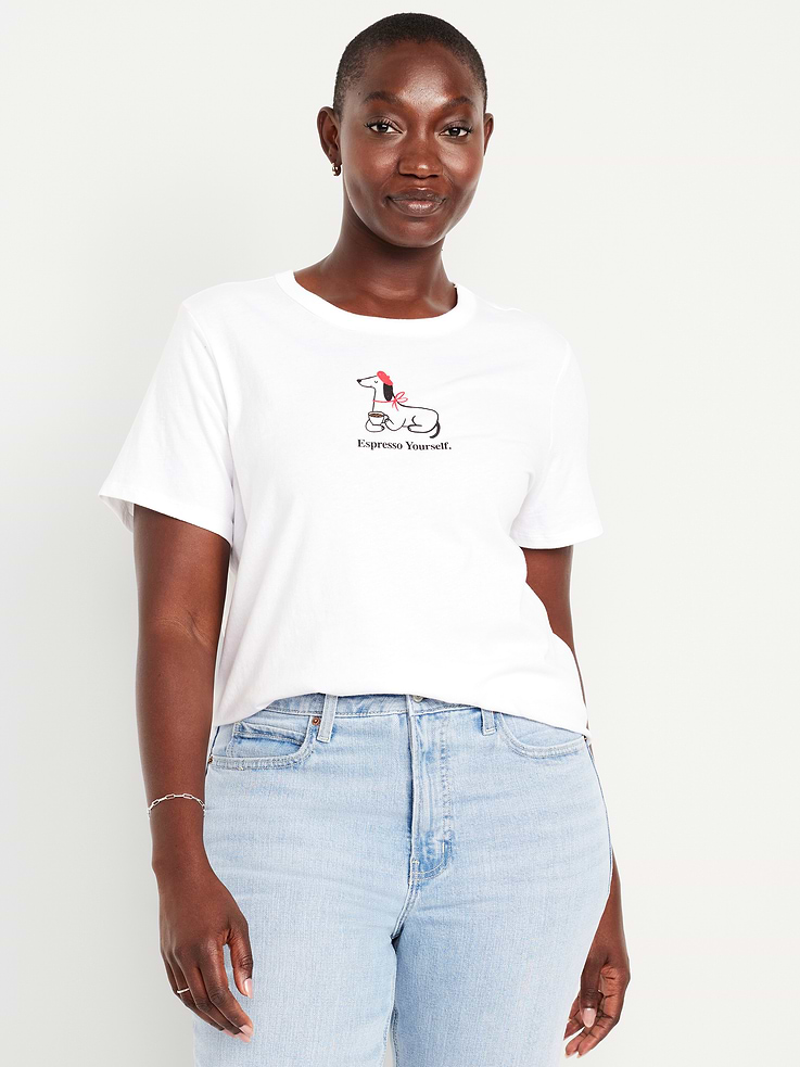L'image numéro 5 présente T-shirt passe-partout ras du cou à imprimé