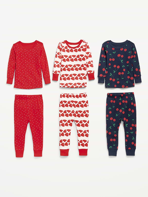 Snug-Fit Printed Pajama 6-Piece for Toddler & Baby