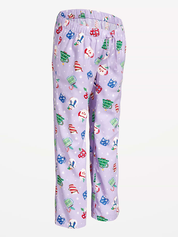 Image number 4 showing, Maternity Printed Flannel Pajama Pants