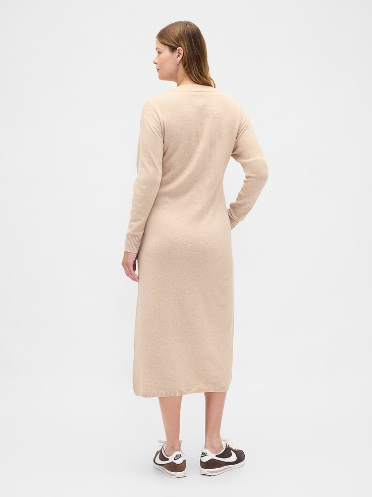 L'image numéro 2 présente Robe-chandail à encolure en V Effet cachemire de Maternité