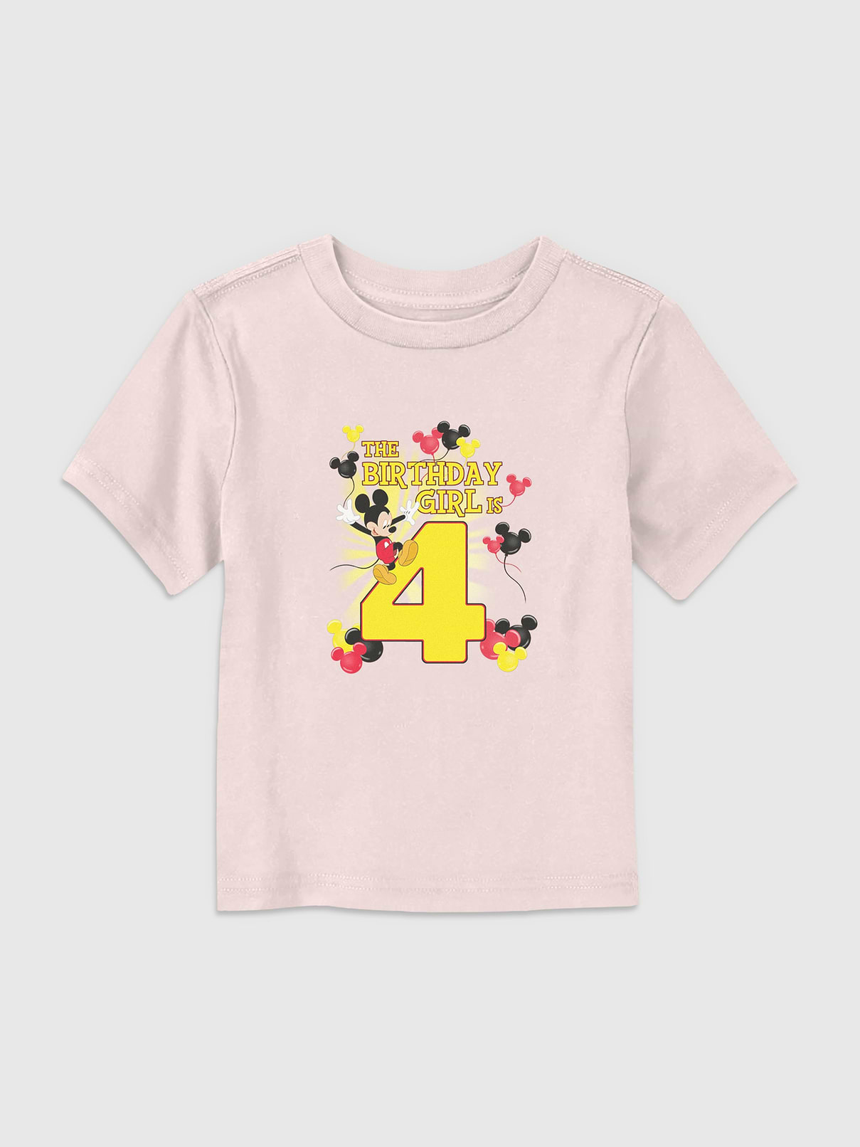 Image number 1 showing, Disney Mickey Birthday Girl Is 4 Graphic T-Shirt for Toddler