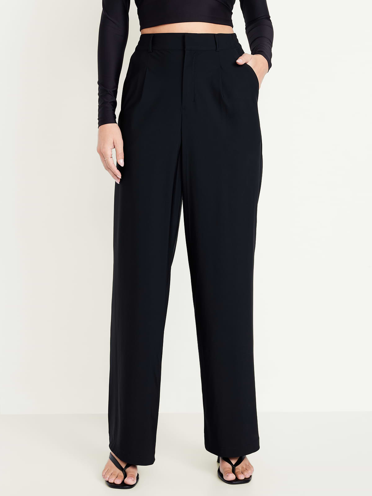 High-Waisted SleekTech Trouser Pants